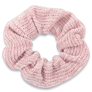 Elastici per capelli velluto a coste rosa abbronzatura
