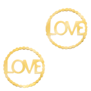 Ciondoli in acciaio inossidabile distanziatore "LOVE" oro