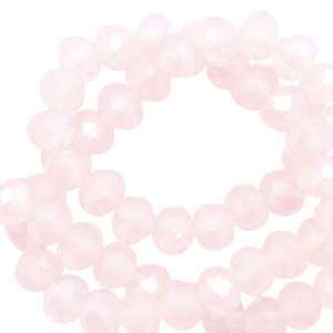 Perline sfaccettate 4x3mm rondella rosa opale delicata-effetto perlato