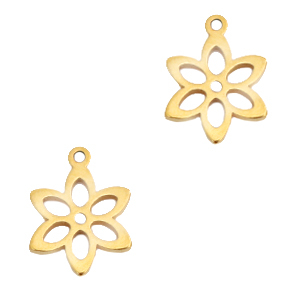 Ciondoli in acciaio inossidabile fiore oro