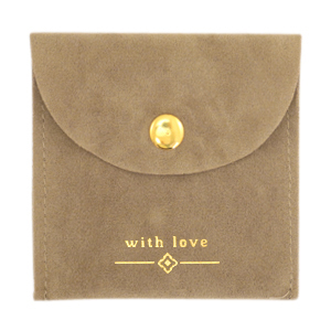 Sacchetto per gioielli "with love" marrone-oro