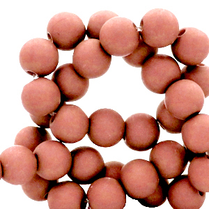 Perline in acrilico 4 mm opaca terracotta rosa