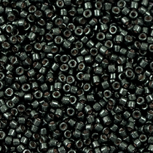 Perline Miyuki Delica 11/0 Duracoat galvanized black moss DB-2507