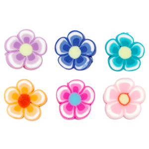Perline di polimero a forma di fiore multicolore