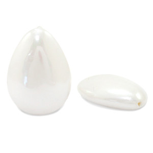 Perline di conchiglie lucido perlato perline a forma di goccia bianco