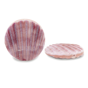 Perline di conchiglia 25mm rosa vintage viola