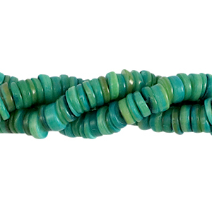 Perline di conchiglia 7mm rondella verde Eden scuro