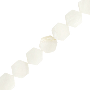 Perline di conchiglia esagono bianco