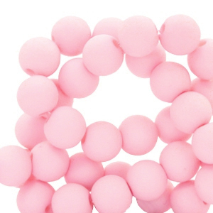 Perline in acrilico 4 mm opaca rosa chiaro