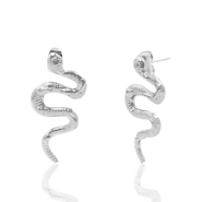 Orecchini in acciaio inossidabile serpente argento