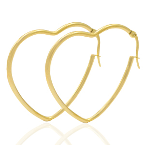 Orecchini in acciaio inossidabile cuore oro