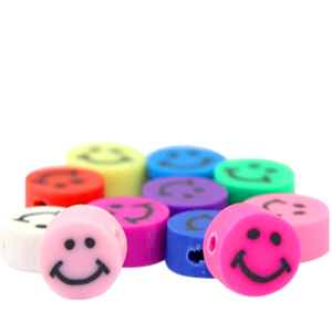 Perline di polimero smiley multicolore