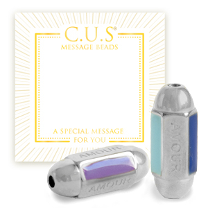 Message beads C.U.S&reg; per bigiotteria "amour" argento (privo di nichel)
