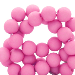 Perline in acrilico 6 mm rosa shocking