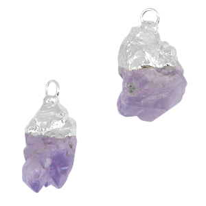 Ciondoli in pietra naturale viola-argento