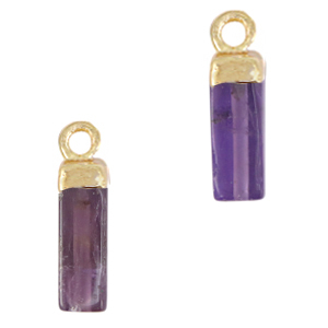 Ciondoli in pietra naturale Ametista tubo viola-oro