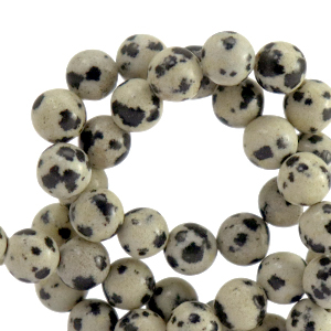 Perline in pietra naturale Diaspro Dalmata 8mm grigio
