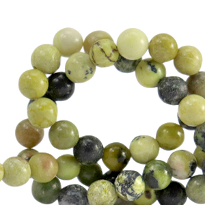 Perline in pietra naturale Serpentino 6mm verde misto-antracita