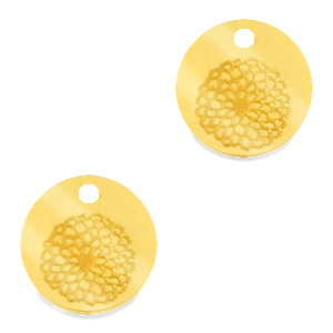 Ciondoli Plexx 12mm Fiore di nascita Novembre-Crisante oro