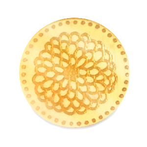 Cabochon Plexx 20mm Fiore di nascita Novembre-Crisante oro