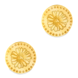 Cabochon Plexx 12mm Fiore di nascita Aprile-Margherita oro