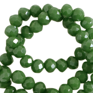Perline sfaccettate 8x6 mm rondella verde cadmio-effetto perlato