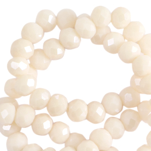 Perline sfaccettate 6x4 mm rondella beige pristine-effetto perlato
