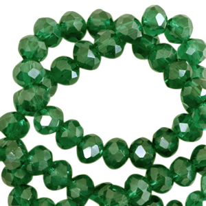 Perline sfaccettate 3x2mm rondella verde fairway-effetto perlato