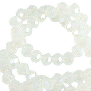 Perline sfaccettate 3x2mm rondella cristallo latteo-effetto perlato
