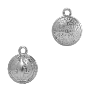Ciondoli di metallo DQ religioso 12mm argento antico (privo di nichel)