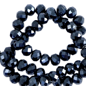 Perline sfaccettate 6x4 mm rondella blu interstellare-effetto perlato