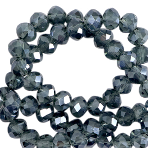 Perline sfaccettate 4x3mm rondella blu montana-effetto perlato