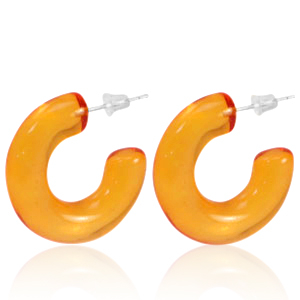 Orecchini alla moda a cerchio arancio