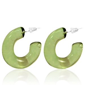 Orecchini alla moda a cerchio verde olivastro