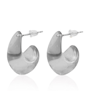 Orecchini alla moda a cerchio grigio