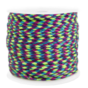 Cordoncino intrecciato alla moda 2mm giallo neon-blu