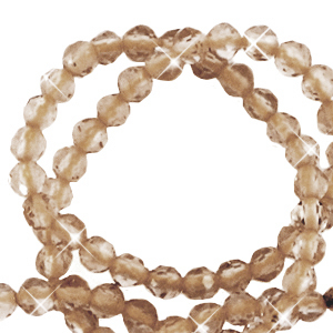Perline in pietra naturale sfaccettate effetto 3mm topazio chiaro-effetto perlato