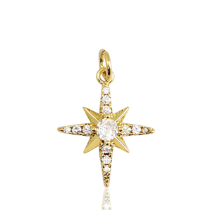 Metallo TQ in ottone ciondolo stella oro