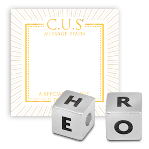 Message beads C.U.S&reg; per bigiotteria cubo Hero 8mm argento antico (privo di nichel)