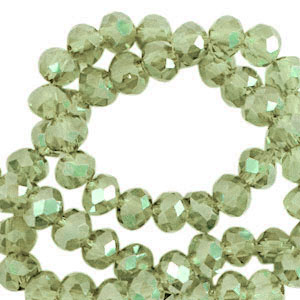 Perline sfaccettate 8x6 mm rondella verde vigneto-effetto perlato