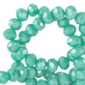 Perline sfaccettate 4x3mm rondella verde erin-effetto perlato