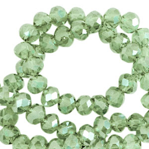 Perline sfaccettate 3x2mm rondella verde agrumi-effetto perlato