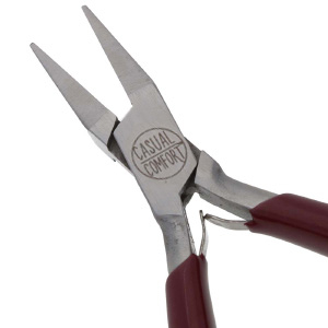 Beadsmith pinza a punta piatta rosso-argento
