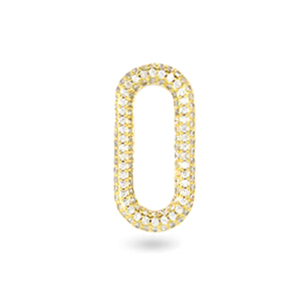 Distanziatore con zirconia ovale oro
