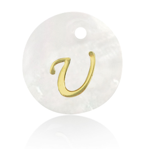 Pendenti di conchiglia prodotti speciali lettera U oro-bianco (colore naturale)