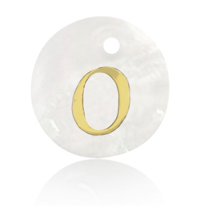 Pendenti di conchiglia prodotti speciali lettera O oro-bianco (colore naturale)