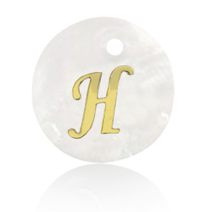 Pendenti di conchiglia prodotti speciali lettera H oro-bianco (colore naturale)