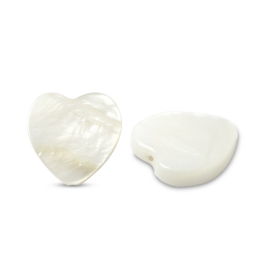 Perline di conchiglia cuore bianco (colore naturale)