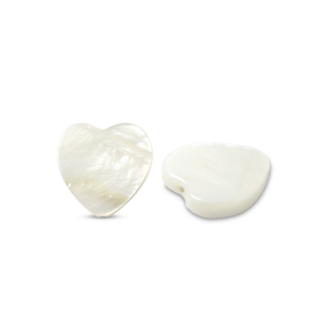 Perline di conchiglia cuore bianco (colore naturale)