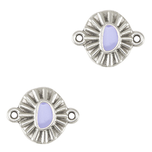 Ciondoli di metallo DQ distanziatore argento antico-viola lavanda (privo di nichel)